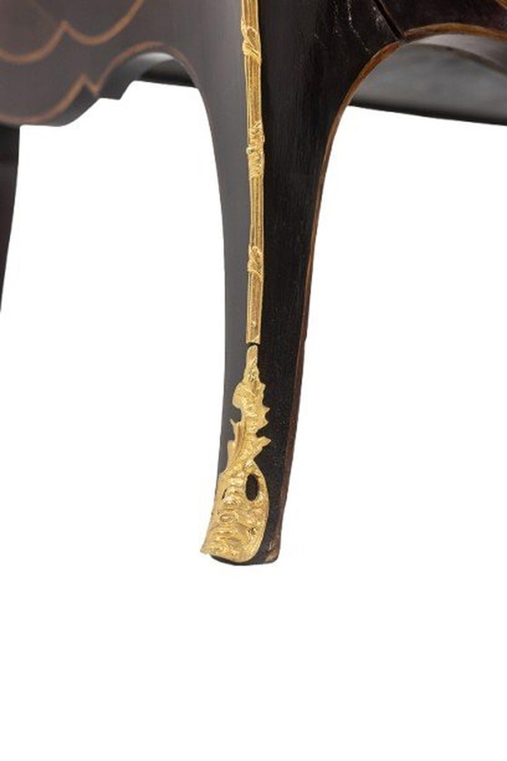 Image 1 of Commode van lak en marmer. Uit de jaren 1950.