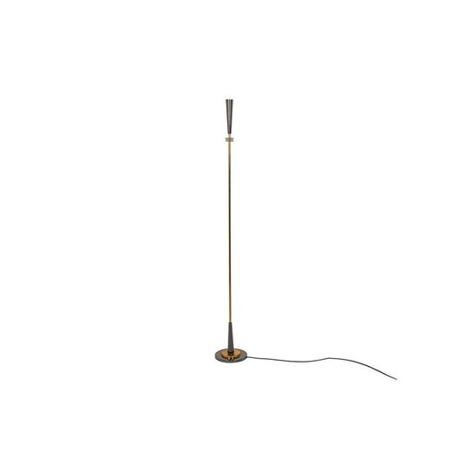 Quasar" vintage vloerlamp in goud en iriserend metaal van Maison Charles