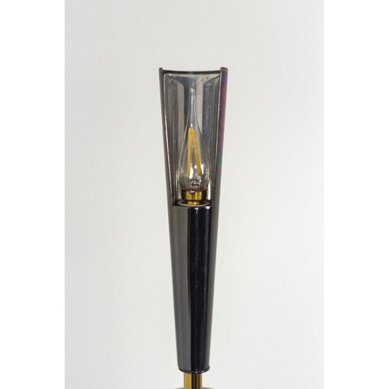 Image 1 of Quasar" vintage vloerlamp in goud en iriserend metaal van Maison Charles