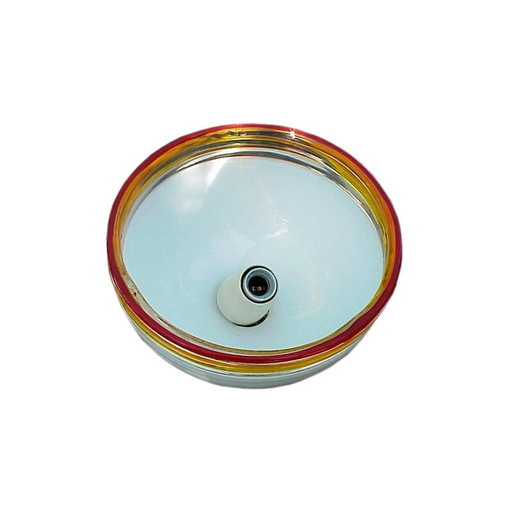 Vintage Leucos plafondlamp in glas Febo door Robert Pamio 1970