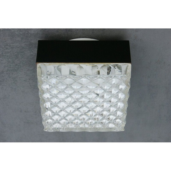 Image 1 of Vintage vierkante glazen plafondlamp, 1960