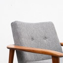 Jaren 60 teakhouten Fauteuils, organisch, opnieuw gestoffeerd en opnieuw gestoffeerd