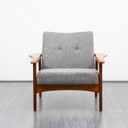 Jaren 60 teakhouten Fauteuils, organisch, opnieuw gestoffeerd en opnieuw gestoffeerd