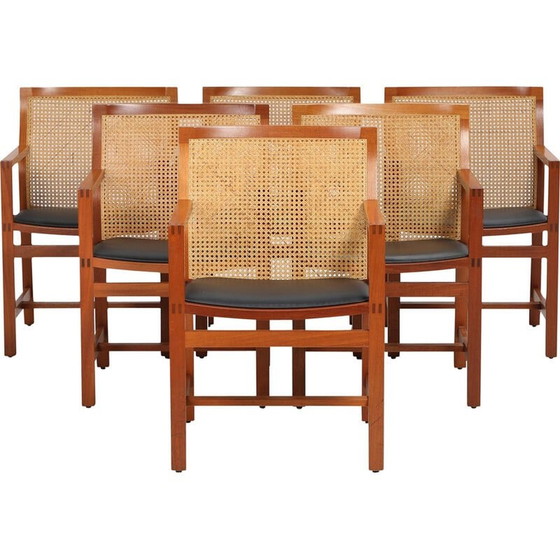 Image 1 of Set van 6 vintage fauteuils van Rud Thygesen en Johnny Sørensen, Denemarken 1980