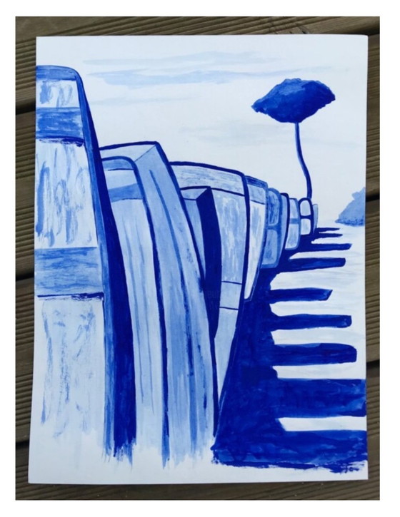 Image 1 of Au Bout Du Cap Coz. Acrylinkt van Frédéric Cadiou