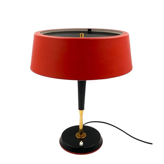 Image 1 of Vintage messing en aluminium tafellamp van Oscar Torlasco voor Lumi, Italië 1954