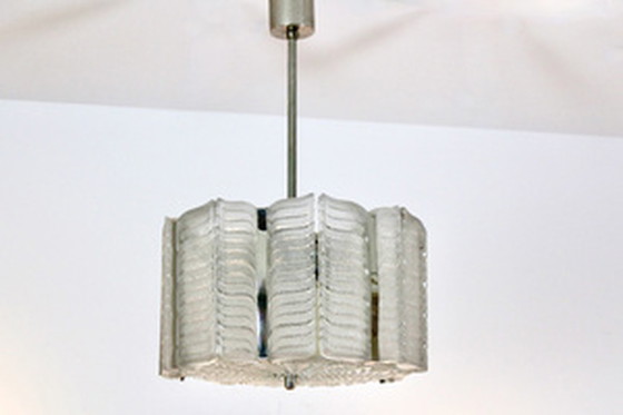 Image 1 of Kalmar nikkel hanglamp met structuurglas