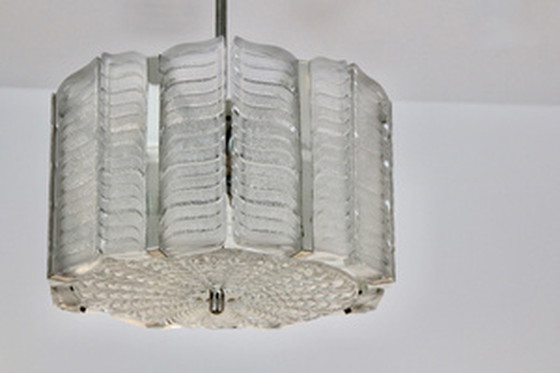 Image 1 of Kalmar nikkel hanglamp met structuurglas