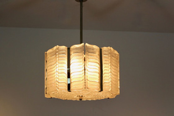 Image 1 of Kalmar nikkel hanglamp met structuurglas