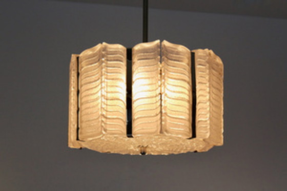 Image 1 of Kalmar nikkel hanglamp met structuurglas