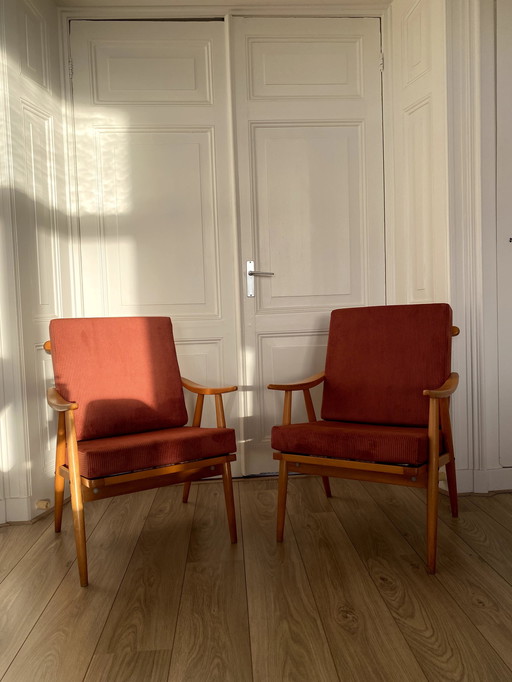 2 x Vintage Fauteuil Mid Century