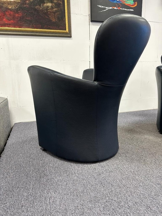 Image 1 of 2 Leolux Emphora Fauteuil blauw leer