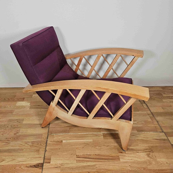 Image 1 of Paar vintage fauteuils met geborduurde Canovas stof van Lesage, 1950