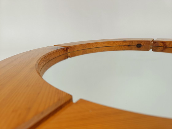 Image 1 of Mid-century ronde houten Spiegel