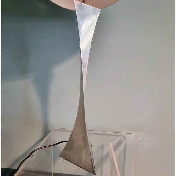 Image 1 of Vintage Piramide lamp in metaal en stof van A. Tonello en A. Montagna Grillo voor High Society Milano, jaren 1972