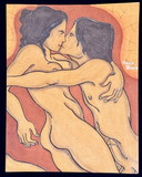 Hans Beers 1946-Beautiful schilderij van verliefd paar