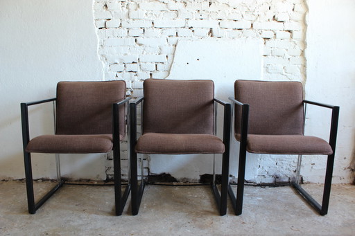 3x Vintage kubus stoel