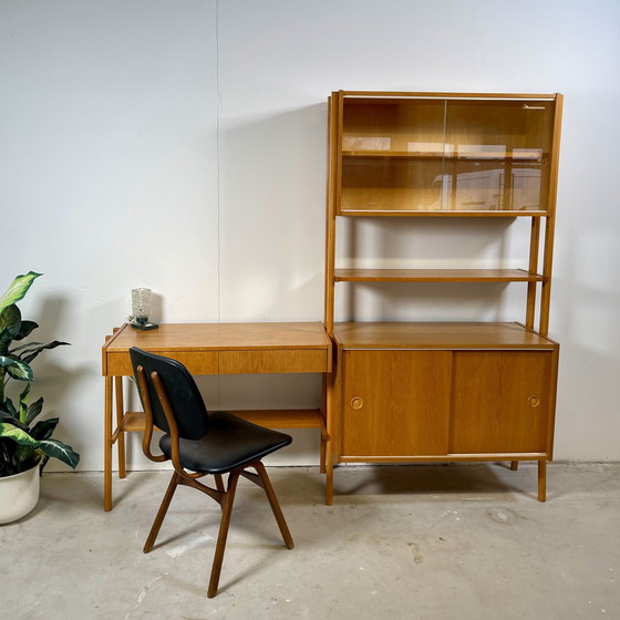 Image 1 of Set Van Vintage Wandkast Met Bureau • Frantisek Jirák