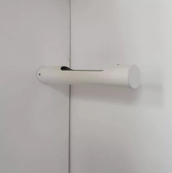 Image 1 of Vintage Wit Gelakt Metalen Buisvormige Wandlamp