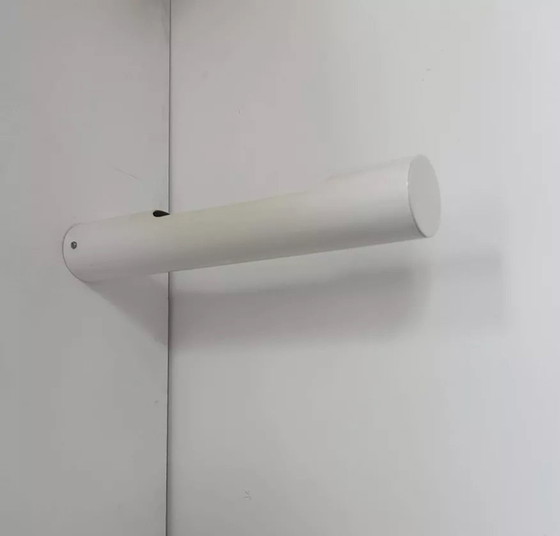 Image 1 of Vintage Wit Gelakt Metalen Buisvormige Wandlamp