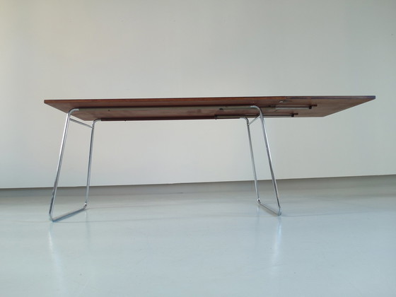 Image 1 of Zeldzame minimalistische tafel ontworpen door Kurt S Rungsøe voor Tynes Møbelfabrikk, Noorwegen 1960.