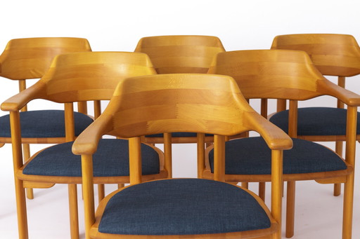 6 Vintage stoelen 1960S, Ansager Møbler, Deens