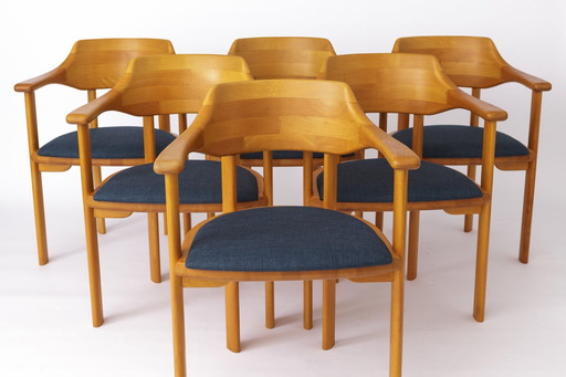 6 Vintage stoelen 1960S, Ansager Møbler, Deens