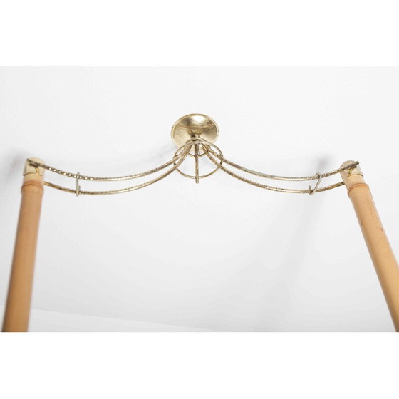 Image 1 of Atypische binnen draaideur van bamboe en messing, Suise 1960