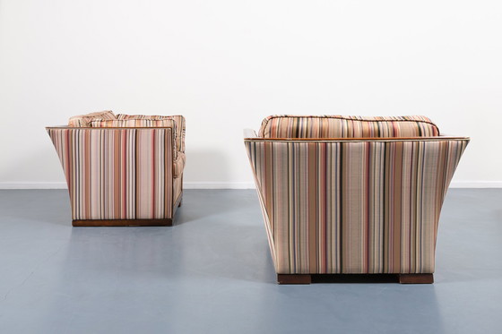 Image 1 of Paar loungestoelen met Italiaans design uit de jaren 1980