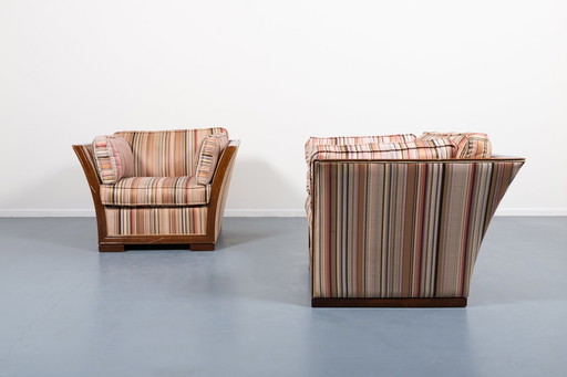 Paar loungestoelen met Italiaans design uit de jaren 1980