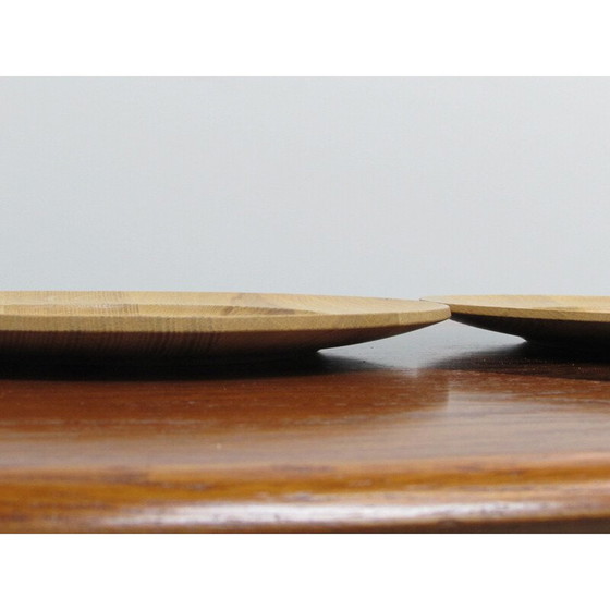 Image 1 of Set van 5 vintage massief eikenhouten borden van Ddmm, Denemarken 1960