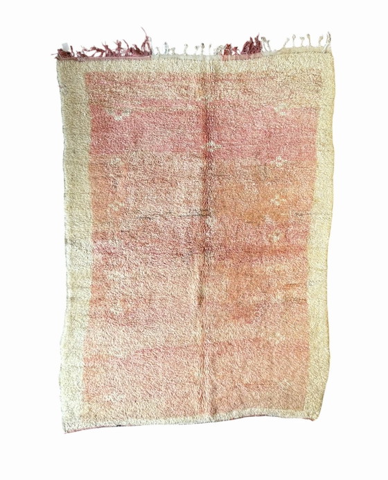 Image 1 of Roze Marokkaanse Vintage Wollen Vloerkleed