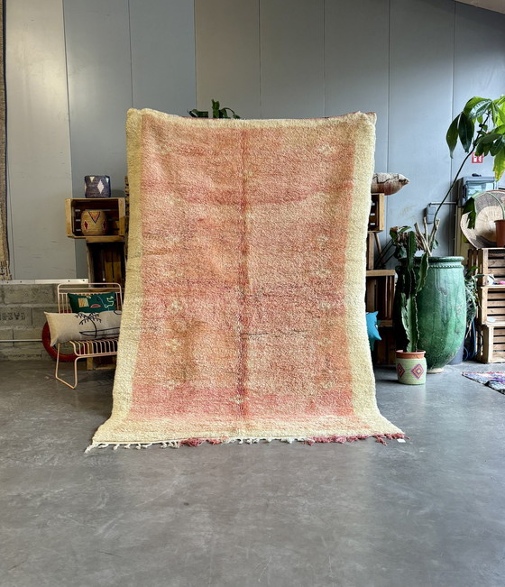 Image 1 of Roze Marokkaanse Vintage Wollen Vloerkleed