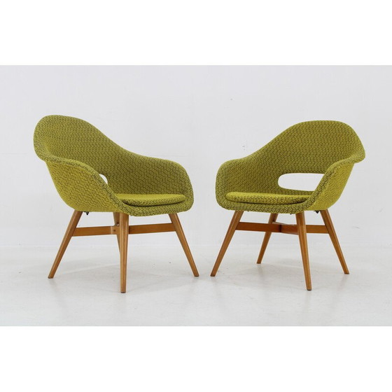 Image 1 of Paar vintage Shell fauteuils van Miroslav Navratil, Tsjecho-Slowakije 1960