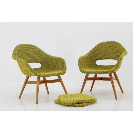 Image 1 of Paar vintage Shell fauteuils van Miroslav Navratil, Tsjecho-Slowakije 1960