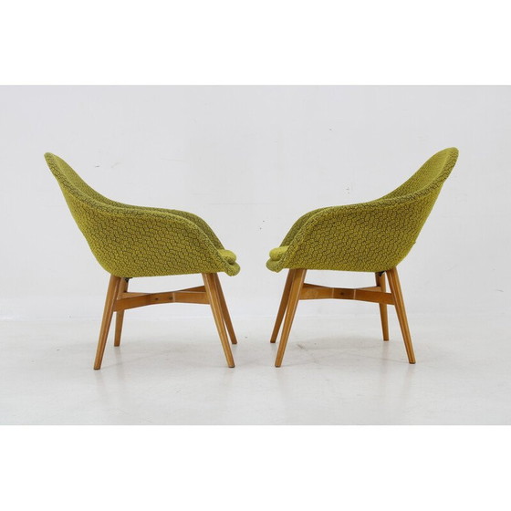 Image 1 of Paar vintage Shell fauteuils van Miroslav Navratil, Tsjecho-Slowakije 1960