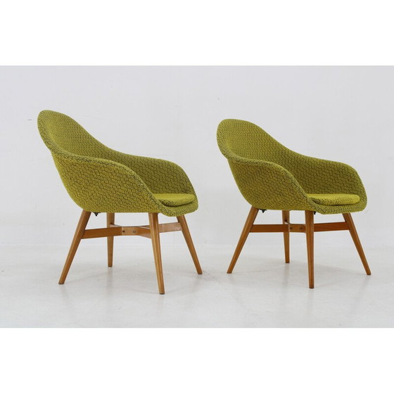 Image 1 of Paar vintage Shell fauteuils van Miroslav Navratil, Tsjecho-Slowakije 1960