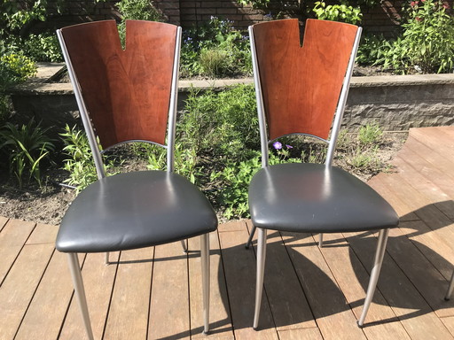 6x Vintage eetkamerstoelen