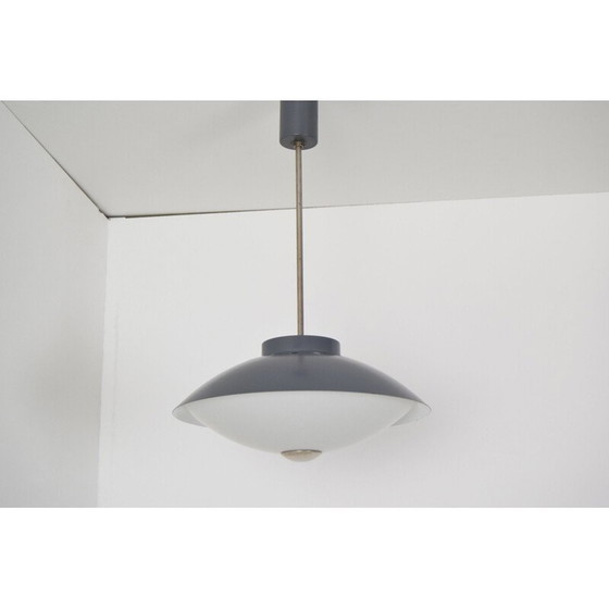 Image 1 of Vintage glazen en metalen hanglamp UFO van Napako, Tsjecho-Slowakije 1970