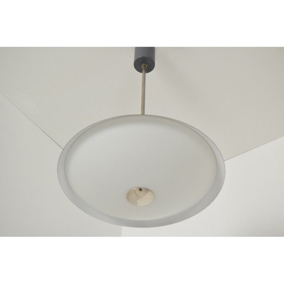 Image 1 of Vintage glazen en metalen hanglamp UFO van Napako, Tsjecho-Slowakije 1970