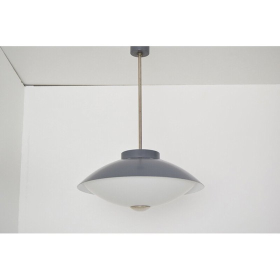 Image 1 of Vintage glazen en metalen hanglamp UFO van Napako, Tsjecho-Slowakije 1970