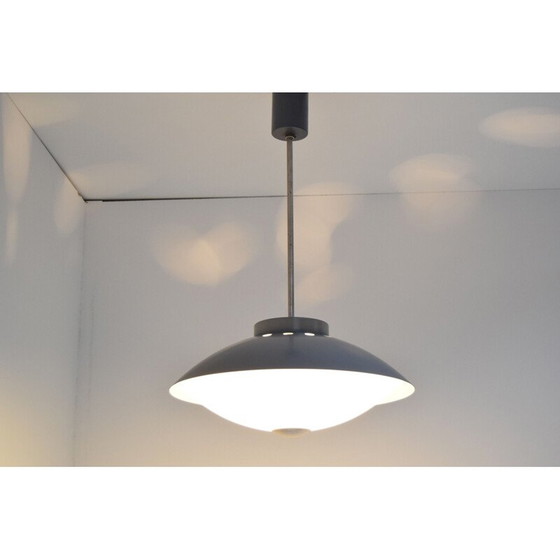 Image 1 of Vintage glazen en metalen hanglamp UFO van Napako, Tsjecho-Slowakije 1970