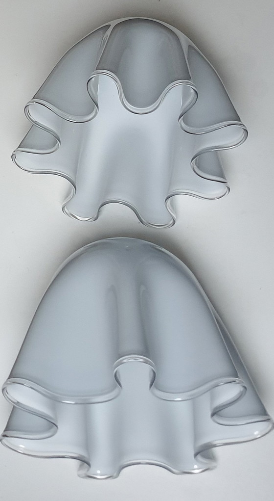 Image 1 of Grote Vintage Murano "Fazzoletto" Hanglampen