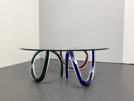 Image 1 of Salontafel in Murano glas van Maurice Barilone en R. Angelo voor Roche Bobois, Italië, jaren 80