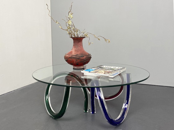 Image 1 of Salontafel in Murano glas van Maurice Barilone en R. Angelo voor Roche Bobois, Italië, jaren 80