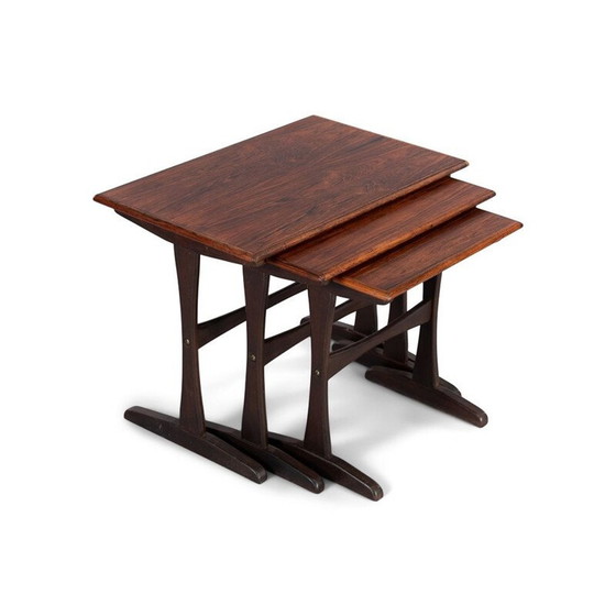 Image 1 of Set van 3 vintage palissander nesttafels van Kai Kristiansen, Denemarken 1960