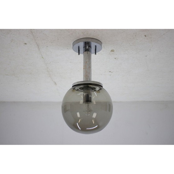 Image 1 of Vintage wandlamp van Šenov in glas en metaal, Tsjechië 1970