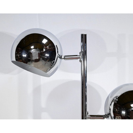 Image 1 of Vintage vloerlamp van verchroomd metaal met 3 armen, 1970