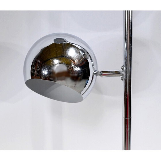 Image 1 of Vintage vloerlamp van verchroomd metaal met 3 armen, 1970