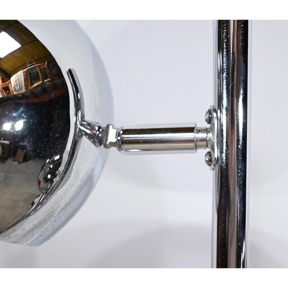 Image 1 of Vintage vloerlamp van verchroomd metaal met 3 armen, 1970